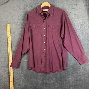 Vintage Men’s Sheplers Pearl Button Down Shirt with Western Style Sz XL Z